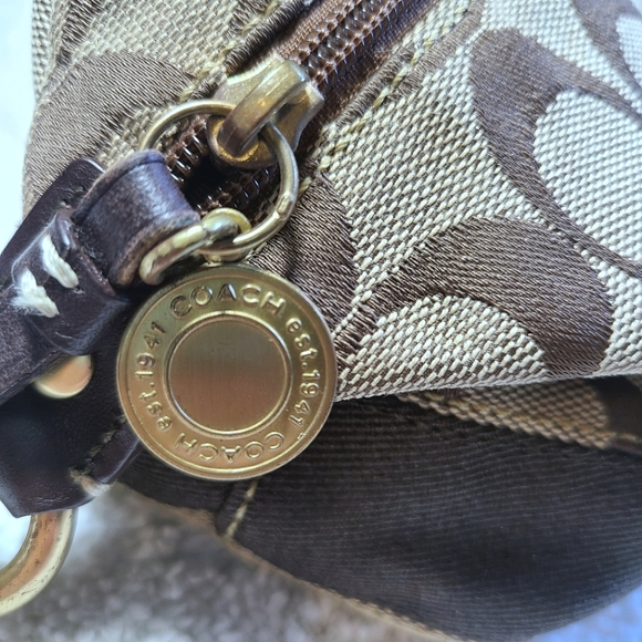 Coach Vintage Brown Signature Monogram Mini Purse - Picture 8 of 10